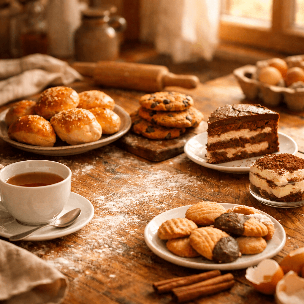 Sıcak ev ortamında tatlı hazırlığı